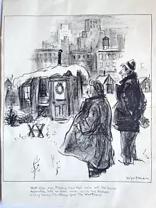 RARO FUMETTO ORIGINALE VINTAGE DENYS WORTMAN PERSONALIZZATO ILLUSTRAZIONE NATALE 5 - Foto 1 di 2