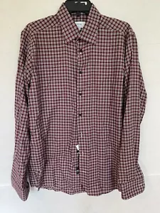 Eton Overcheck Flanellhemd rot kariert Herren S Small Slim 14,5 NEU - Bild 1 von 3