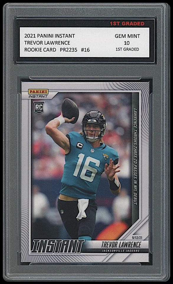 TREVOR LAWRENCE 2021 PANINI INSTANT 1ST GRADED 10 ROOKIE CARD RC JAGUARS/CLEMSON - Image 1 of 1