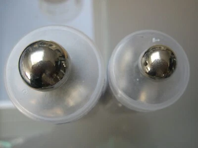 Kugel-Knöpfe - Metall - Silber glänzend - 2 Größen zur Wahl - je 2 Stück  - Bild 1 von 2