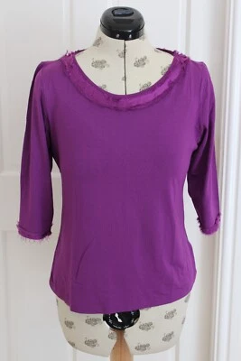 Principles Stretchy Purple Scoop neck Top Size 16 silk 3/4 sleeve Hardly worn - Image 1 of 4