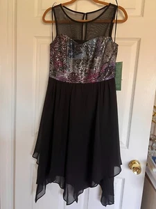 NWT- Studio 1 New York Special Occassion Party Sleeveless Black Dress Size 8 - Picture 1 of 10