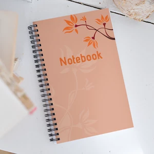Orange Flower Floral Spiral Notebook Journal Lined Ruled Hardcover Diary Women - Picture 1 of 1