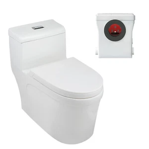600W One Piece Macerating Toilet System Upflush Toilet with Pump 3 Inlets - Picture 1 of 13