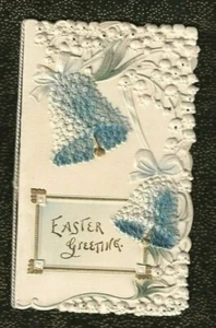 Vintage VICTORIAN EASTER CARD CUT-OUTS & AIRBRUSHED Lily of the Valley & Bells - Picture 1 of 5