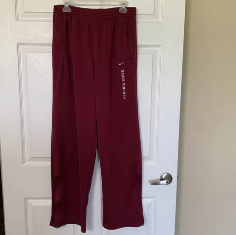 Team Nike Florida State Seminoles FSU Track Pants Garnet Dri Fit Mens Size L Cover