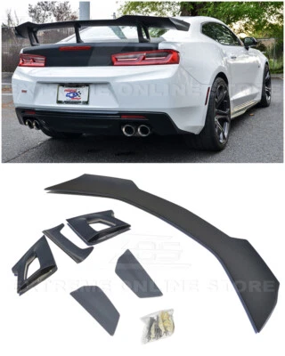 Подходит для 16-up Chevrolet Camaro | ZL1 1LE стиль грунтовка черный задний багажник крыло спойлер - Изображение 1 из 4