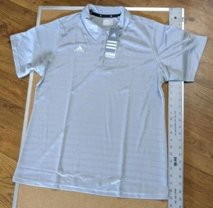 Adidas Women's Basics Light Gray Polo Shirt Size Extra Large XL Climalite NWT - Picture 1 of 10