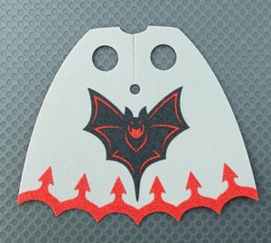 LEGO Minifigure Cloth Cape Light Bluish Gray Red Black Bat Scalloped Vampire - Picture 1 of 4