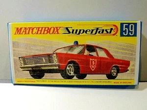 Matchbox Superfast No 59 Fire Chief Car Repro G style Empty Box - Picture 1 of 1