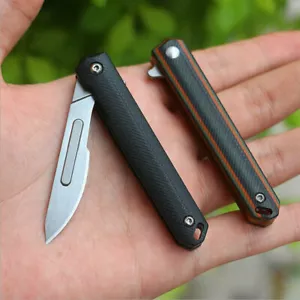 G10 Pocket Utility Replacement Blade Scalpel EDC Outdoor Camping Folding-Knife - Picture 1 of 21