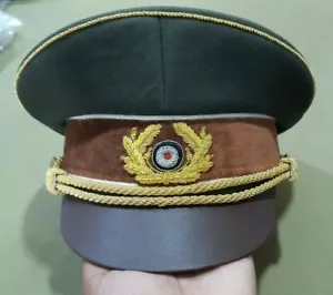 WW2 German Visor Cap Officer World War II Reproduction Germany Military Hats - Picture 1 of 6