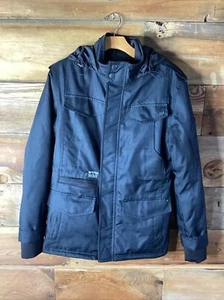 Fox Racing Mens Black Full Zip Small Hooded Jacket Fleece Lining Pockets - Picture 1 of 13