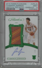 CAMERON JOHNSON RC 2019-20 PANINI FLAWLESS VERTICAL PATCH AUTO EMERALD #/5 PSA 9