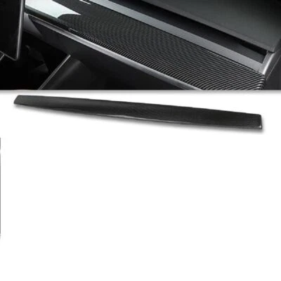 Para Tesla Modelo 3 Fibra de Carbono Panel de Control Central Coche Tablero Cubierta Embellecedores 1X Foto 1 de 4