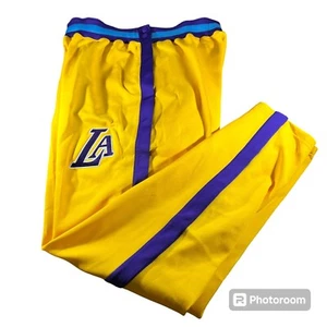 Lakers Pants Large-Tall Yellow Purple Nike Showtime City Edition Warm Up 75th - Picture 1 of 6