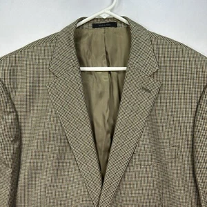 Blazer Lauren Ralph Lauren Lana Seda Pata de Gallo Para Hombres 46L Marrón Abrigo Deportivo Usado en Excelente Condición - Imagen 1 de 11