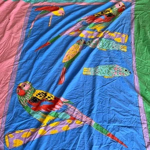 Ken Done Duvet Doona Cover 80s 90s Queen Size Parrots & Fish Colorful Tropical - Picture 1 of 14