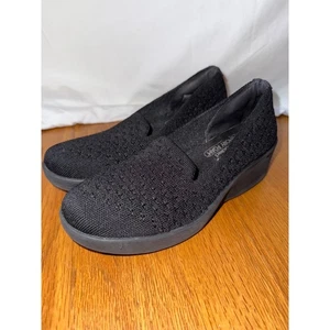 Skechers Air Cooled Memory Foam schwarz Strick Slipper Keilabsatz Halbschuhe Gr. 7,5 - Bild 1 von 7