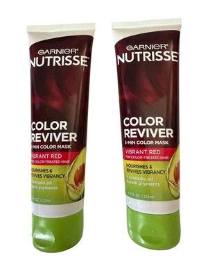 Pack of 2 Garnier Nutrisse Color Reviver 5 Min Color Mask Vibrant Red - Image 1 of 3