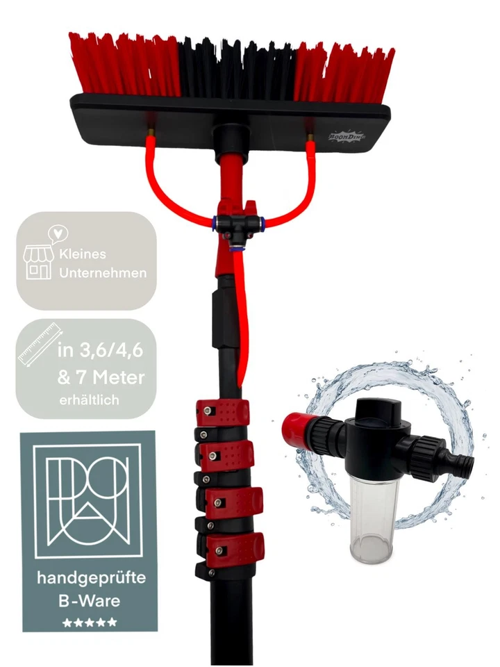 Teleskop-Waschbürste 3,6m / 4,6m / 7m Teleskop Waschbürste Reinigungsbürste - Bild 1 von 4