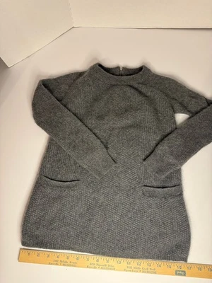 Свитер Willi Smith Childs 100% 2-слойный кашемировый шерстяной серый с карманами маленький - Изображение 1 из 4