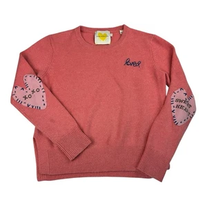 Suéter Kerri Rosenthal “Loved” Patcwork 100% Cachemira Talla Pequeña Rosa $350 - Imagen 1 de 20