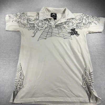 Camiseta Polo Y2K Blanca No Fear Talla Grande Foto 1 de 4