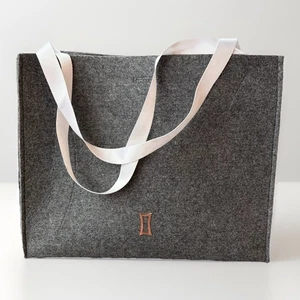 Kit And Ace Boiled Wool Shopper Tote Gray 13x16 - Picture 1 of 9