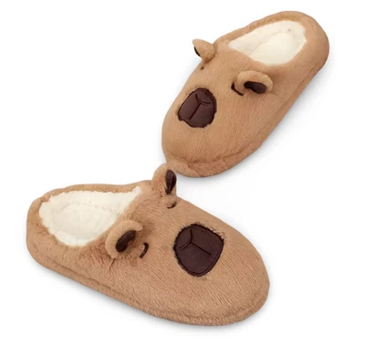 Zapatillas Capybara para Invierno - Zapatillas Peludas Cálidas Suela Gruesa Suave Felpa Foto 1 de 4