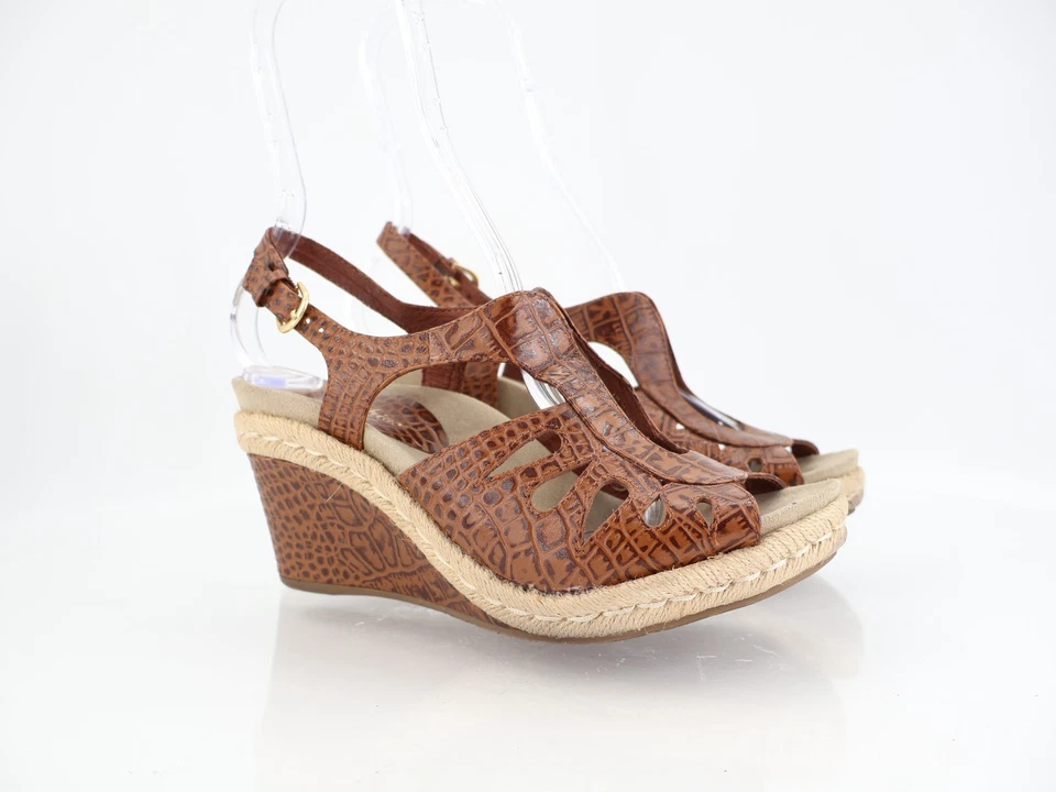 Sandalia Earthies para mujer Bali talla 8 cuña con cordones marrón cuero de cocodrilo cómoda Foto 1 de 4