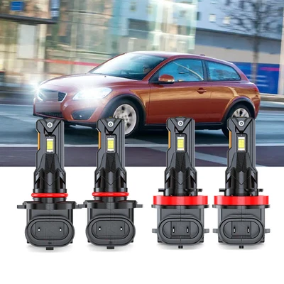 Para Volvo C30 2007 2008 2009 2012 2013 6000K LED Faro Alto Bajo Bombillas Combo Foto 1 de 4