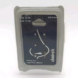 Claires 5 Pack Nose Rings Sterling Silver 925 Cubic Zirconia - Picture 1 of 6