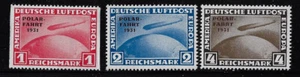 Germany: 1931; set Zeppelin overprint POLAR FART, reprint private, MNH, EBA223 - Picture 1 of 3