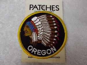 Oregon Nativo Americano Indio Jefe Tocado Chaleco Chaqueta Parche Holm Parches EE. UU. - Imagen 1 de 3