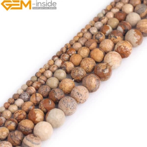 Cuentas redondas de jaspe de piedra facetada natural para hacer joyas hilo de 15" - Imagen 1 de 35