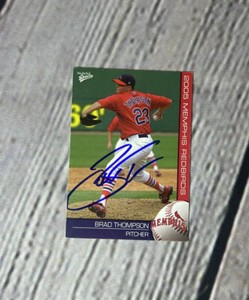 2005 Memphis Redbirds MultiAd Sports Brad Thompson Card #28 Signed Auto