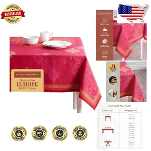 Versatile 60"x120" Cotton Tablecloth - Ideal for Weddings, Holidays & Dining - Picture 1 of 11