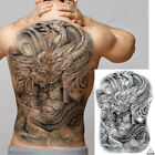 Full Back Temporary Tattoo Flash Fish Dragon Tiger Fox Cool Body Art Waterproof
