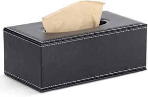 Rectangular PU Leather Tissue Box Cover Holder,Modern Square Facial Tissue Holde - Picture 1 of 12