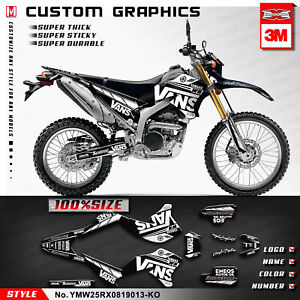Grafika winylowa Niestandardowy zestaw naklejek do Yamaha WR250R WR250X 2008 do 2020 roku czarny