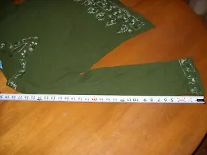 Green Embroidered Vintage Gypsy Festival Boho Hippie Folk Blouse Shirt L Large - Picture 1 of 5