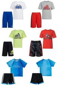 New Adidas Little Boys Shirt and Shorts Set Choose Size & Color - Picture 1 of 12