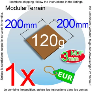 1x 3mm MDF 200mm 200x200mm Square Base Socle Carré War Hammer 40k Age Of Sigmar - Imagen 1 de 7