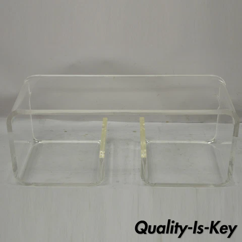 Vintage Mid Century Modern Clear Lucite Scroll Coffee Table Charles Hollis Jones Cover