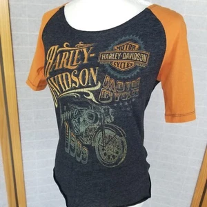 Woman's Harley-Davidson Form Fitting Raglan T-Shirt Mansfield, Ohio Size Medium - Picture 1 of 10
