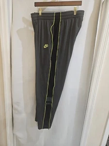 Pantalone Nike vintage uomo L grigio giallo fluo dritto abbigliamento sportivo cerniera caviglia - Foto 1 di 5