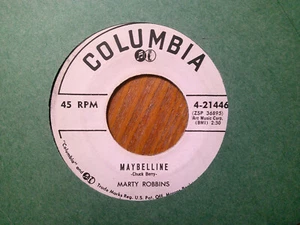 PROMO COLUMBIA 45 RECORD/MARTY ROBBINS/MAYBELLINE/THIS BROKEN HEART OF MINE - Picture 1 of 2