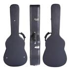 Glarry 39" Microgroove Black Hard Shell Guitar Case with Silver Lockable