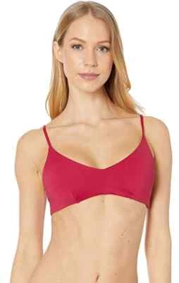 Top corto Volcom para mujer rojo costura simple cuello en V talla pequeña L94860 Foto 1 de 2